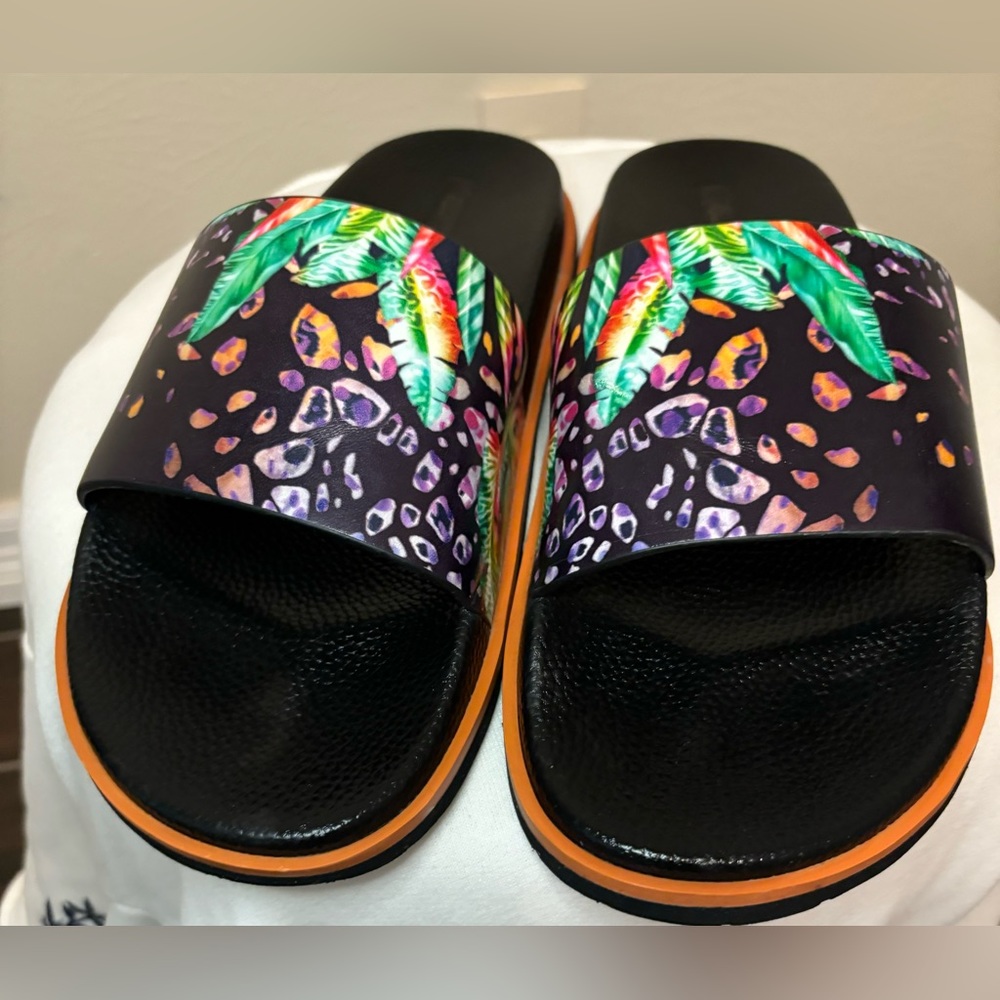 Robert Graham Men's Recon Jungle-Print Slide Sandals slightly worn size 13